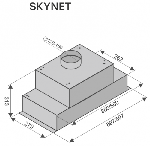 Кухонная вытяжка Konigin Skynet Black 60