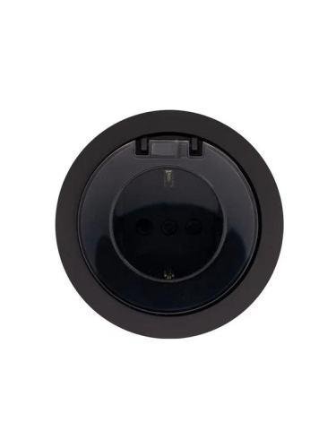 Розетка 1-м СП OSEN с заземл. с крышкой ПБТ механизм черн. бархат LEZARD 743-4288-123B