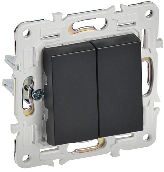 Выключатель перекрестный 2-кл. SKANDY 10А SK-V06Bl черн. IEK SK-V23-0-10-K02