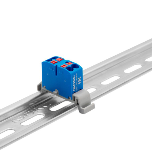 Блок распределительный зажим push-in 4 точки подключения 2.5кв.мм син. DKC DTP1-004-04SPUB