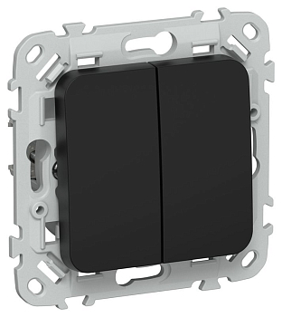 Выключатель 2-кл. СП FLITE ВС12-1-0-ФлЧ 10А механизм черн. IEK FI-V20-0-10-1-K02