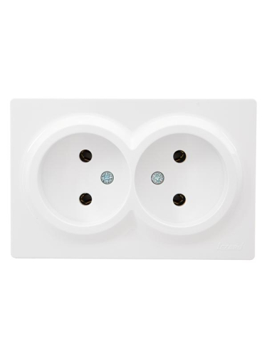 Розетка 2-м ОП LETO без заземл. закрытый корпус ПБТ бел. LEZARD 752-0200-128B