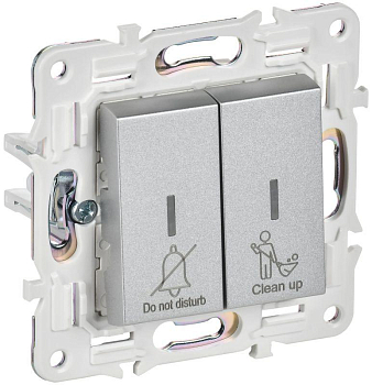 Выключатель 2-кл. SKANDY 10А SK-V16S для отелей с индикацией серебр. IEK SK-V20-2-10-K23