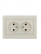 Розетка 2-м СП Mira 16А IP20 без заземл. со вставкой керамика крем. LEZARD 701-0303-128