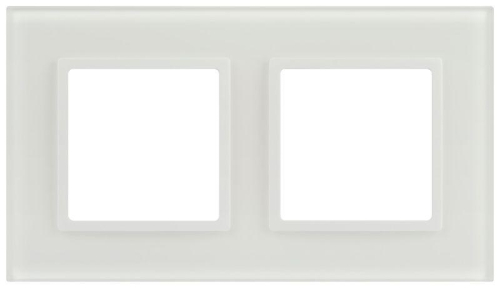 Рамка 2-м Elegance 14-5102-01М для розеток и выключателей стекло матов. бел. Эра Б0065834