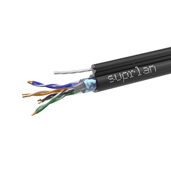 Кабель витая пара F/UTP кат.5E 4х2х24AWG solid Cu PE Out. T-FG8 Median трос 305м (м) SUPRLAN 01-1035-1