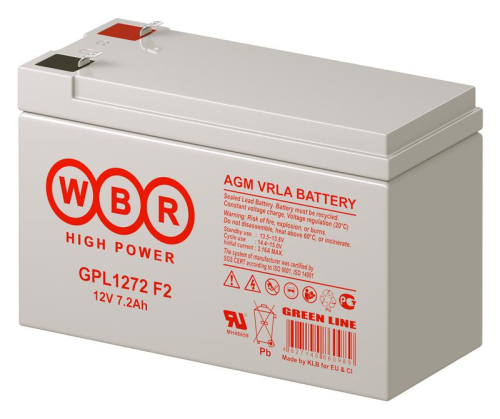 Аккумулятор 12В 7.2А.ч WBR GPL1272 F2 WBR