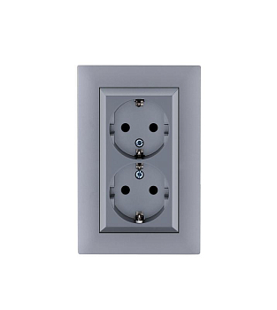 Розетка 2-я Karea RIZZ STAR с заземл. сер. Makel 88065082