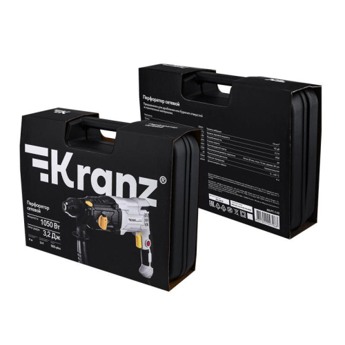 Перфоратор сетевой SDS-plus 1050Вт 3.2Дж в кейсе Kranz KR-PT-110