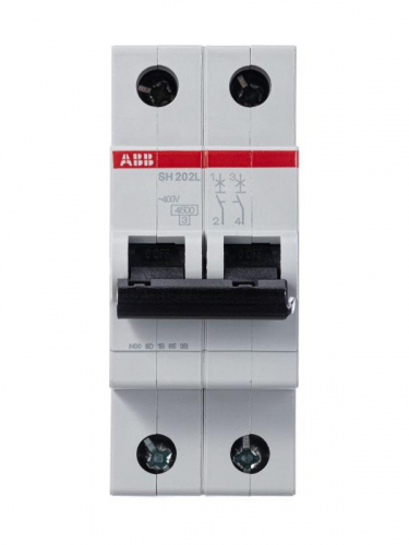 Выключатель автоматический модульный 2п C 6А 4.5кА SH202L C6 ABB 2CDS242001R0064