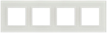 Рамка 4-м Elegance 14-5104-01М для розеток и выключателей стекло матов. бел. Эра Б0065838