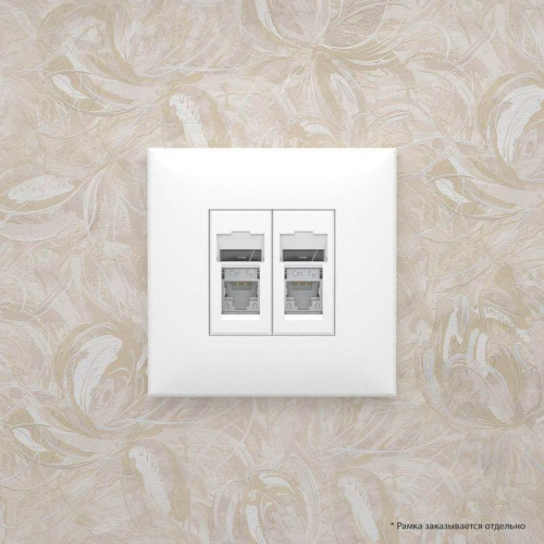 Розетка 2-м RJ-45 СП кат.5e экранированная Avanti "Белое облако" DKC 4400364