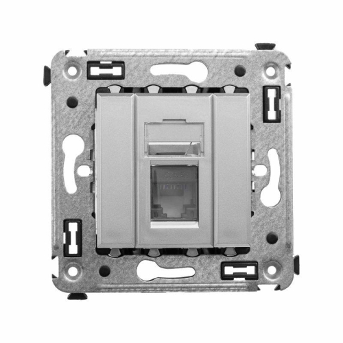 Розетка компьютерная 1-м СП Avanti "Закаленная сталь" RJ45 кат.5E DKC 4404463