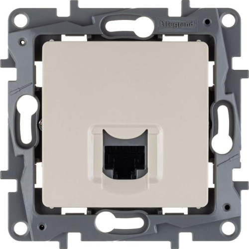 Розетка компьютерная 1-м СП Etika RJ45 кат.5E UTP механизм сл. кость IEK 672341