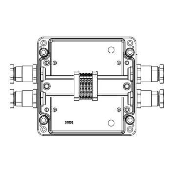 Коробка клеммная взрывозащ. TBE-A-17-(4xCBC.2)-2xKH2MHK(B)-2xKH2MHK(D)1Ex e IIC Т5 Gb DKC 1201.171.22.121O