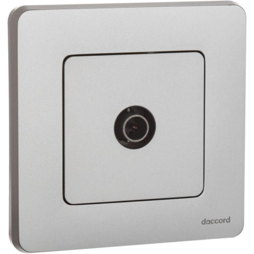 Розетка телевизионная TV Inspiria 2дБ 0-2400мГц с топологией "звезда" механизм алюм. IEK 673852