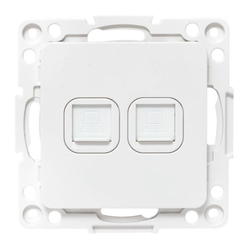 Розетка компьютерная 2-м Стокгольм RJ-45 механизм бел. EKF EYK02-035-10