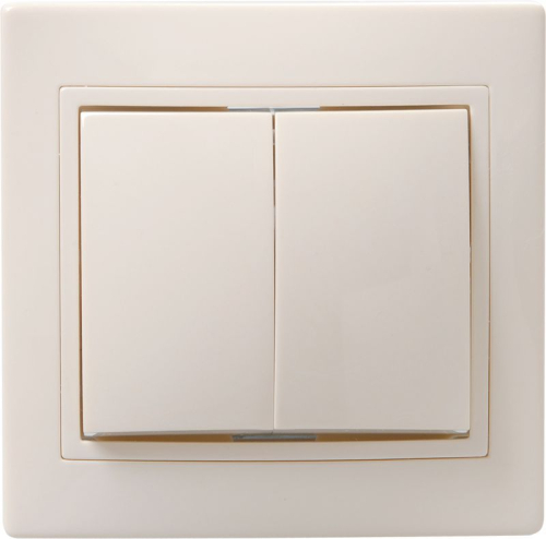 Выключатель 2-кл. 1п СП Кварта 10А IP20 ВС10-2-0-Км керамич. осн. крем. GENERICA EVK20-K33-10-K