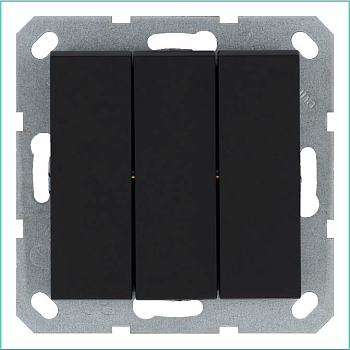 Выключатель 3-кл. 10А IP20 механизм черн. матовый soft touch Jasmart G3031PB