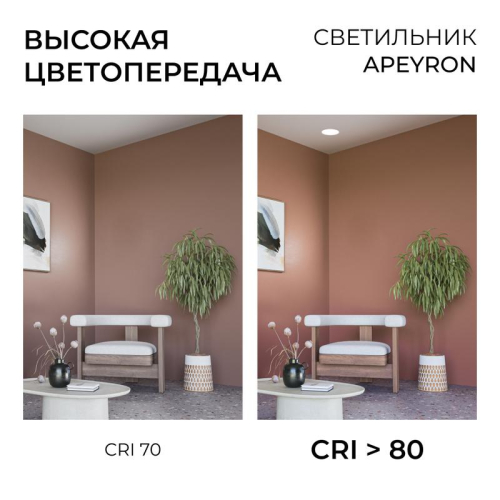 Панель светодиодная встраив. 3 ССT 24Вт 230В/50Гц 1920лм 3-4-6.5К IP44 d225х26мм круг Apeyron 06-164