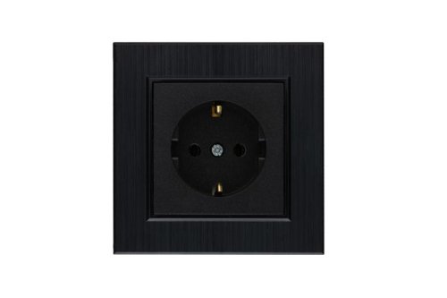 Розетка 1-м Karea LINE STAR с заземл. чер. Makel 86054028