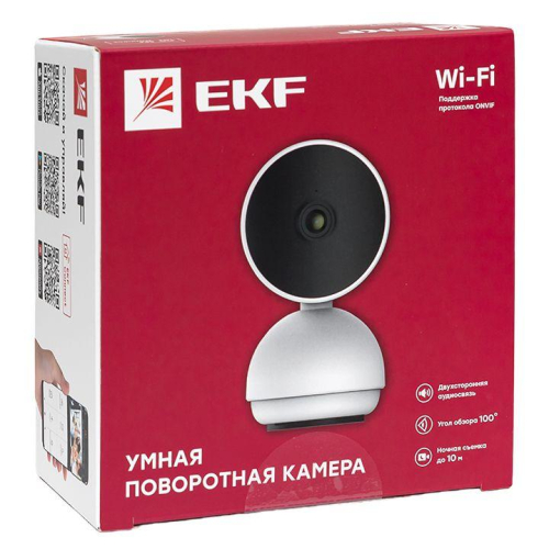 Камера поворотная Умная Connect Wi-Fi бел. EKF scwf-usb