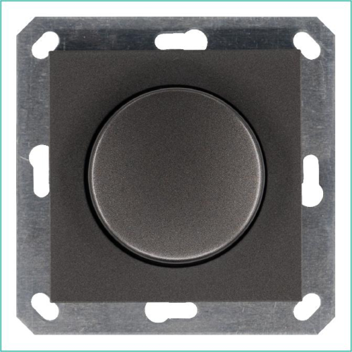 Светорегулятор поворотно-нажимной (диммер) LED 30-400Вт 1gang 2way механизм мокко Jasmart G4012Z