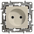 Розетка 1-м СП Etika 16А IP31 250В 2P без заземл. защ. шторки немецк. стандарт винтов. клеммы механизм сл. кость Leg 672334