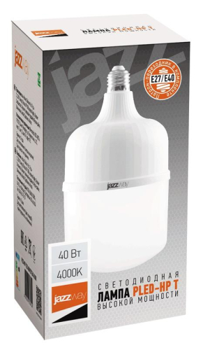Лампа светодиодная высокомощная PLED-HP-T120 40Вт 4000К нейтр. бел. E27/E40 (переходник в компл.) 3700лм Pro JazzWay 1038937A