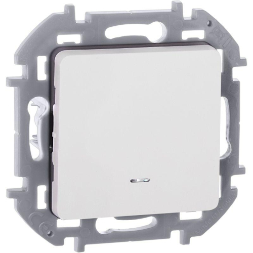 Переключатель 1-кл. Inspiria 10А IP20 250В 10AX с подсветкой/индикацией механизм бел. IEK 673660