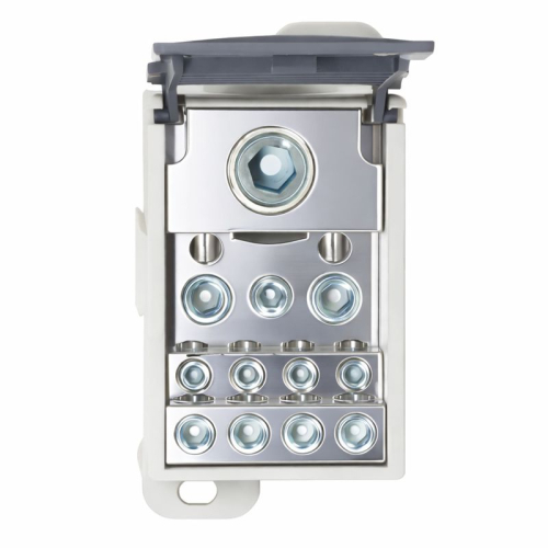 Блок распределительный винтовой зажим 1х185кв.мм 2х35кв.мм 5х16кв.мм 4х10кв.мм DKC POD-400