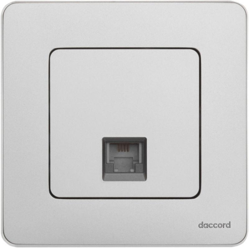 Розетка телефонная Inspiria RJ11 механизм алюм. IEK 673822