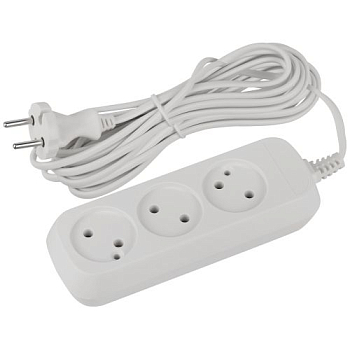 Удлинитель 3х5м без заземл. 6А IP20 GREEN LINE UDL-6-350 ШВВП 2х0.75 Эра Б0065070