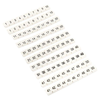 Маркеры для ST/Push-in 2.5 с нумерацией 1-50 для крепления сбоку (уп.100шт) EKF zb-st-2.5-nlpe-1-50