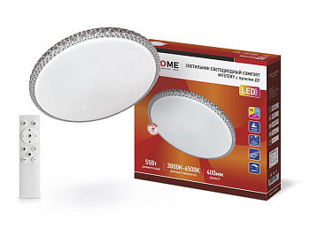 Светильник светодиодный COMFORT MYSTERY 55Вт 3000-6500К 4400лм 230В 400х70мм с пультом ДУ IN HOME 4690612034904