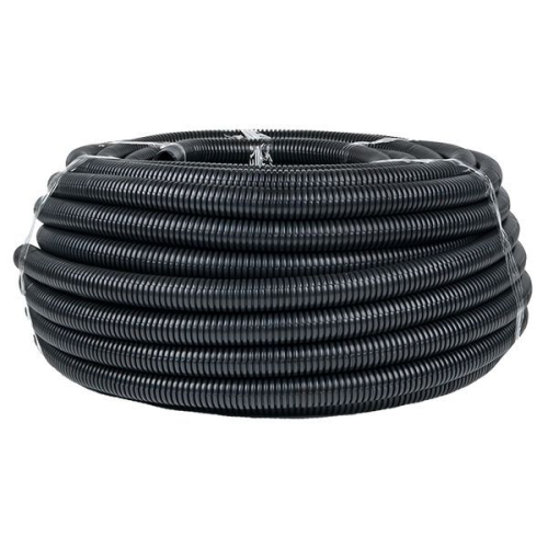 Труба гофрированная d32мм с протяжкой безгалоген. трудногорючая (FRHF) черн. (уп.50м) Plast EKF FRHF-32