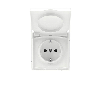 Розетка силовая KANT IP44 2P+E защ. шторки с крышкой бел. магнолия DKC 7000013