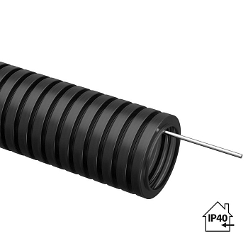 Труба гофрированная ПНД d16мм с протяжкой черн. (уп.50м) TOKOV ELECTRIC TKE-PND16-BL-50