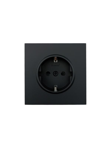 Розетка 1-мест. с защитн.шторк. ПБТ СП ZIMA IP20 10А безвинт. зажим черн. бархат LEZARD 704-4288-124BQC