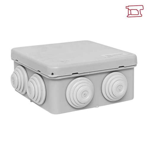 Коробка распределительная КМР-030-031 85х85х40 IP55 с крышкой для прямого монтажа 8 мембранных вводов сер. розн. стикер EKF plc-kmr-030-031-r