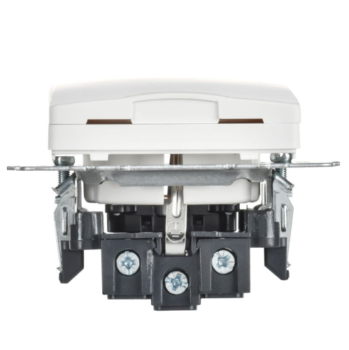 Розетка BRITE РСбш10-3-БрАБ 16А IP20 с заземл. защ. шторки с крышкой механизм арктич. бел. IEK BR-R16-16-K91