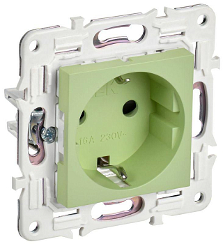 Розетка SKANDY 16А с заземл. защ. шторки безвинт. крепл. SK-R06G мятный IEK SK-R14-16-1-K06