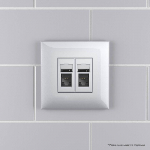 Розетка 2-м RJ-45 СП кат.5e Avanti "Закаленная сталь" DKC 4404464