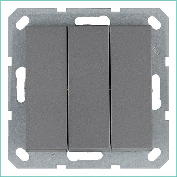 Выключатель 3-кл. 10А IP20 механизм алюм. Jasmart G3031S