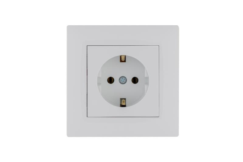 Розетка 1-м Karea RIZZ с заземл. бел. Makel 88001028