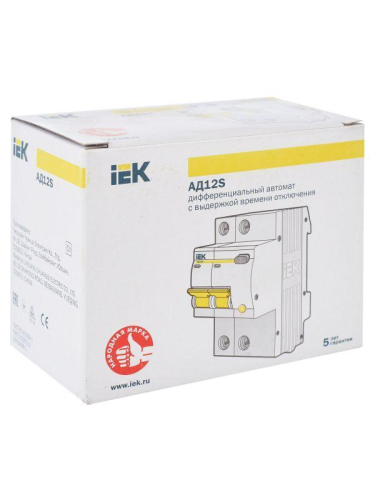 Выключатель автоматический дифференциального тока селективный 2п 40А 100мА тип AC АД12S KARAT IEK MAD13-2-040-C-100