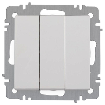 Выключатель 3-кл. СП Accent 6-106-01 10А IP20 250В AL/CU бел. Intro Б0063531