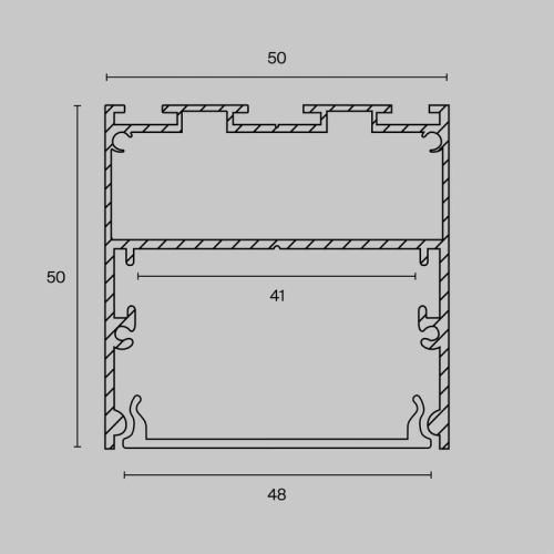 Профиль накладной/подвесной 50х50 алюм. Maytoni ALM-5050-S-2M