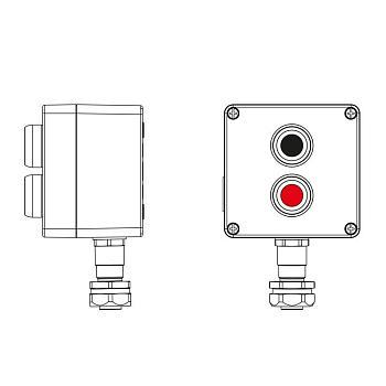 Пост управления взрывозащ. из алюм. CPE-A-12-(1xP1B(11)-1xP1R(11))-1xKAEPM2MHK-20(C)1Ex d e IIC Т5 Gb / Ex tb IIIC T95град.CDb IP66 DKC 2201.121.22.120L