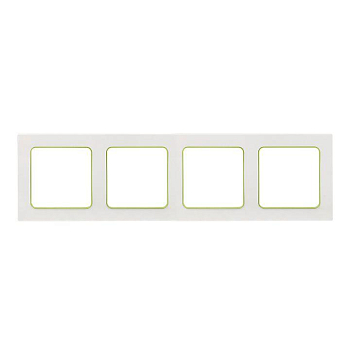 Рамка 4-м Стокгольм бел. с линией цвета зел. PROxima EKF EAM-G-303-10